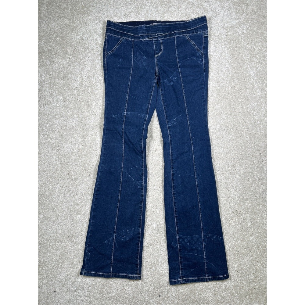 Amethyst Skinny Jegging Jeans 9 Stretchy Pull On Indigo Patchwork Boho